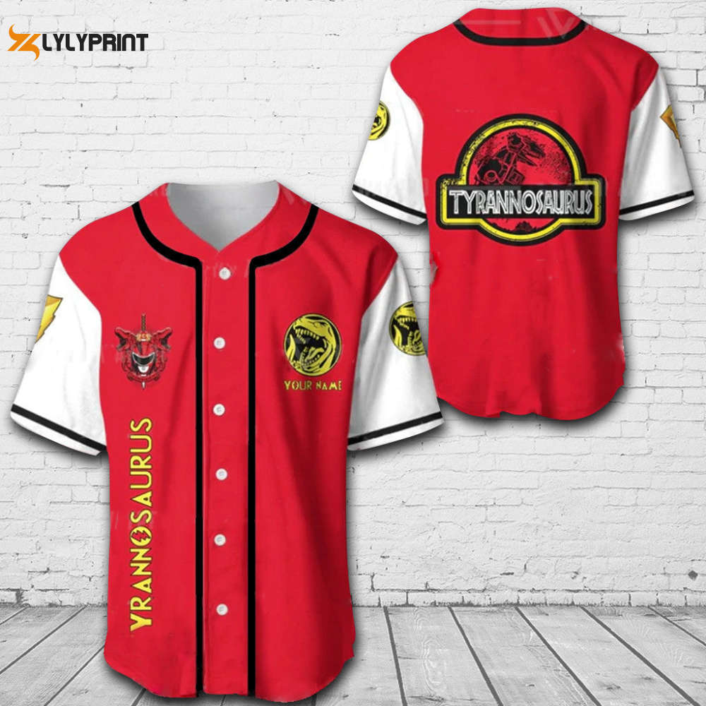 Personalized Tyrannosaurous All Over Print Unisex Baseball Jersey - lylyprint.com baseball jersey product view 1