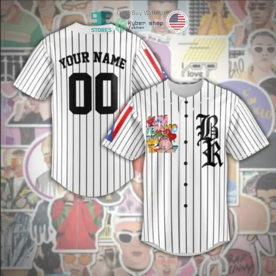 BEST Personalized Un Verano Sin Ti Bad Bunny Striped Baseball Jersey baseball jersey product view 1