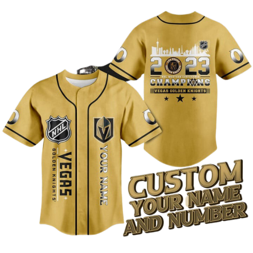 Personalized Vegas Golden Knights Baseball Jersey Custom Name For Fans BJ0120 - lylyprint.com baseball jersey product view 2