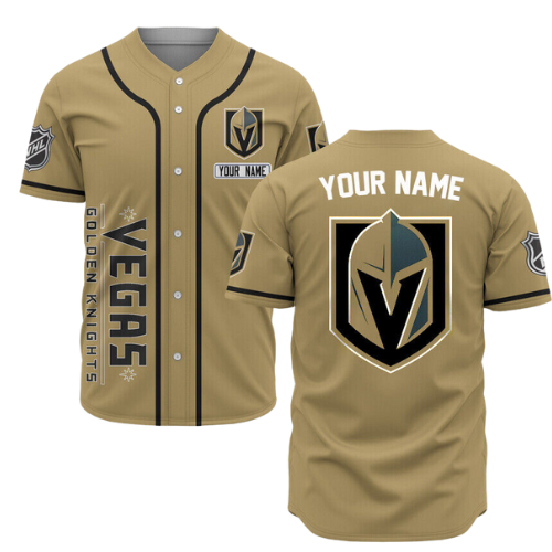 Personalized Vegas Golden Knights Baseball Jersey Custom Name For Fans Gift for Men Dad - lylyprint.com baseball jersey product view 2