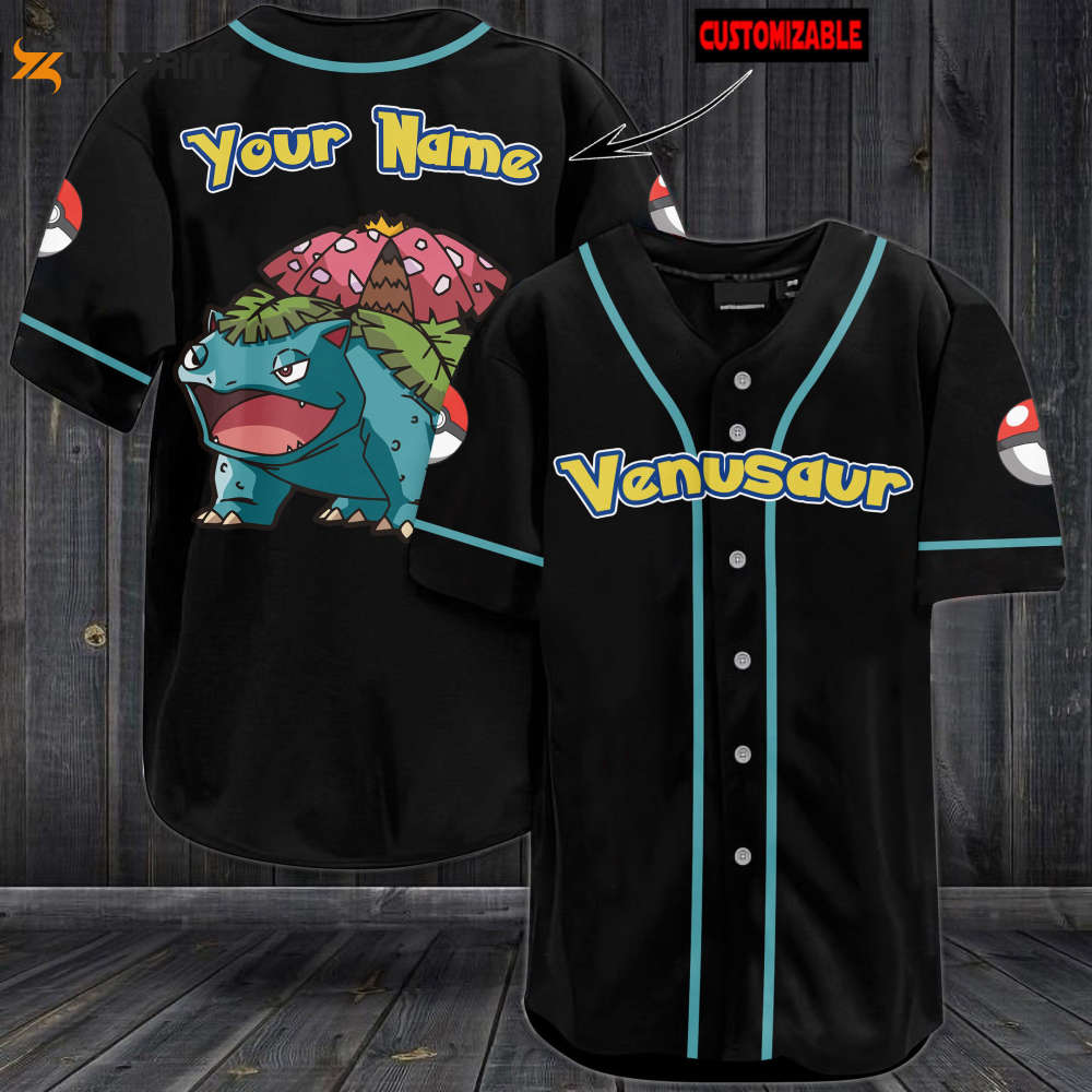 Personalized Venusaur Baseball Jersey - lylyprint.com baseball jersey product view 1