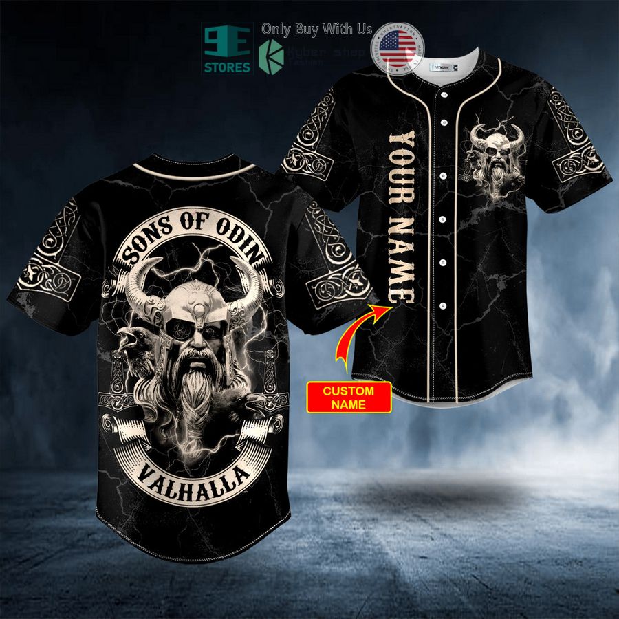 BEST Personalized Viking Son Of Odin Valhalla Custom Baseball Shirt baseball jersey product view 1