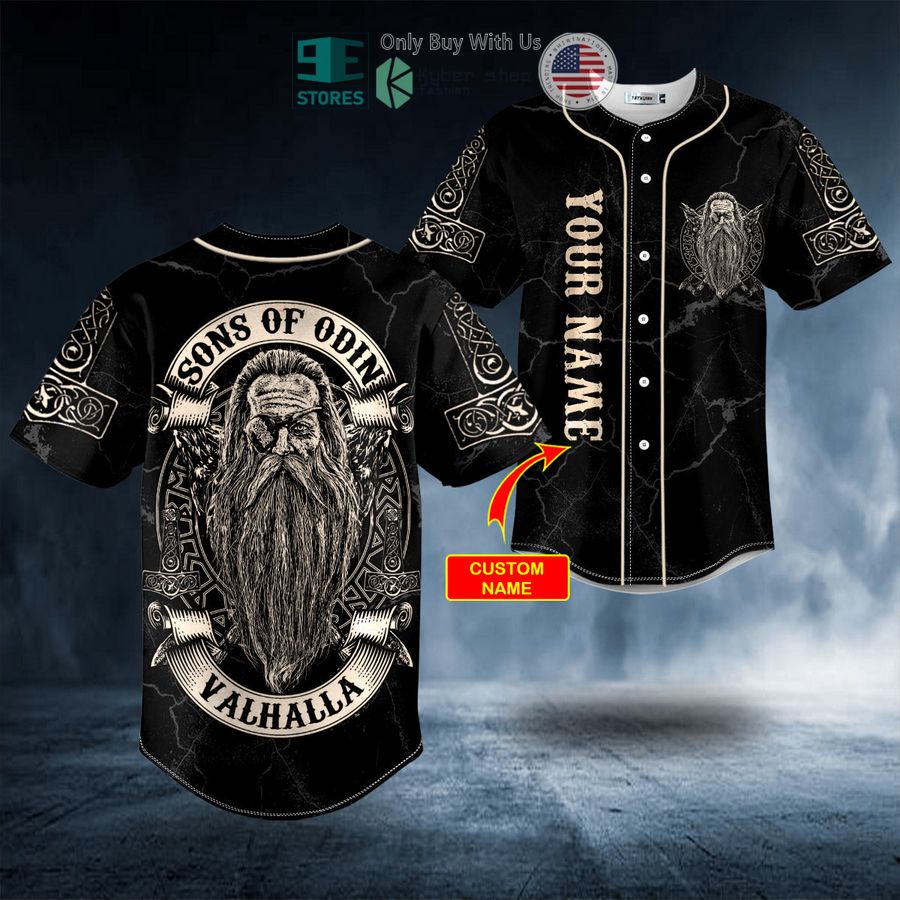 BEST Personalized Viking Son Of Odin Valhalla Viking Custom Baseball Shirt baseball jersey product view 1