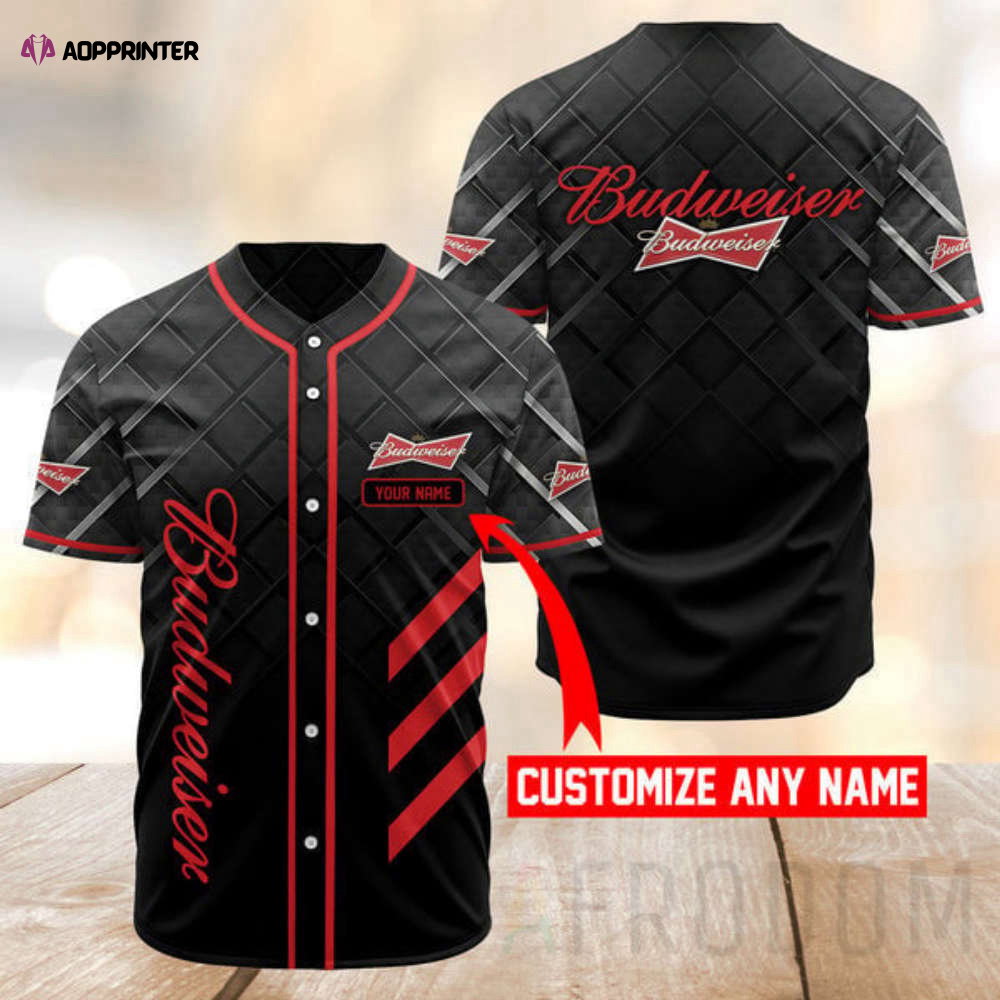 Personalized Vintage Budweiser Baseball Jersey baseball jersey product view 1