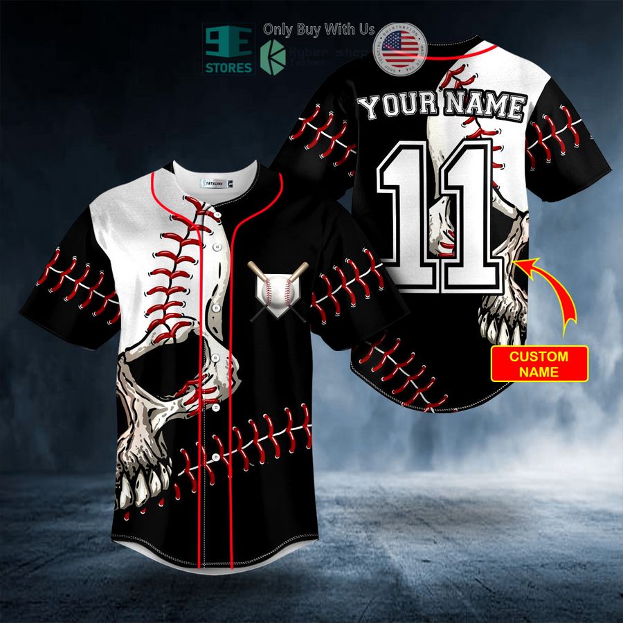 BEST Personalized Walk-Off Ball N Skull Custom Baseball Shirt baseball jersey product view 1