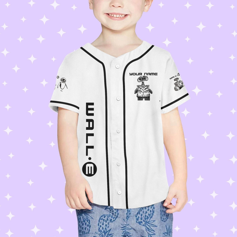 Personalized Wall E Eve Sketch Baseball Jersey - lylyprint.com baseball jersey product view 4