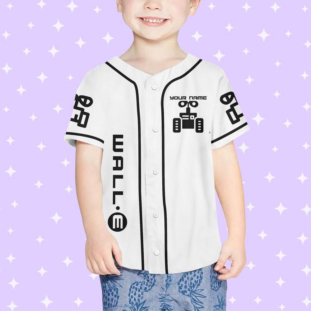 Personalized Wall E Symbol Baseball Jersey - lylyprint.com baseball jersey product view 4