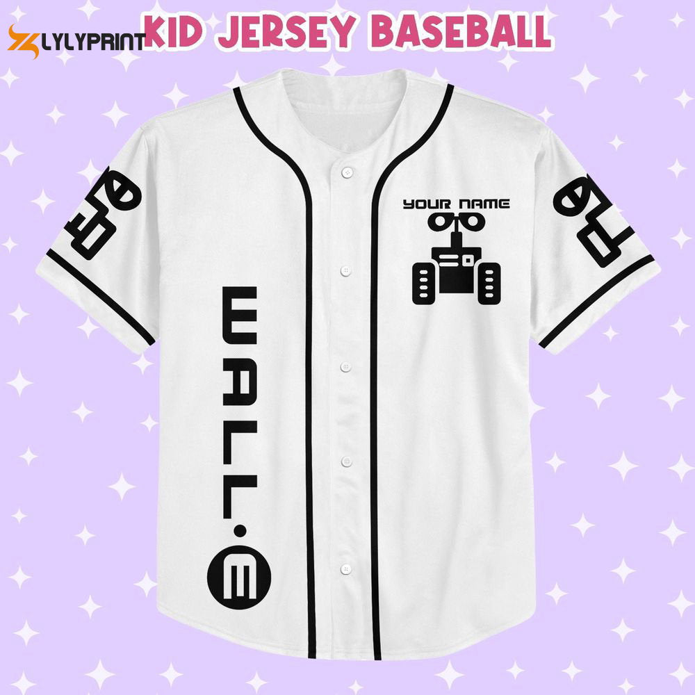 Personalized Wall E Symbol Baseball Jersey - lylyprint.com baseball jersey product view 1