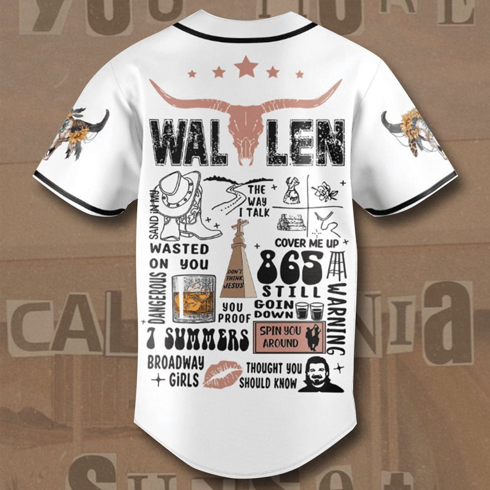Personalized White Wallen Baseball Jersey For Men Women - lylyprint.com baseball jersey product view 2