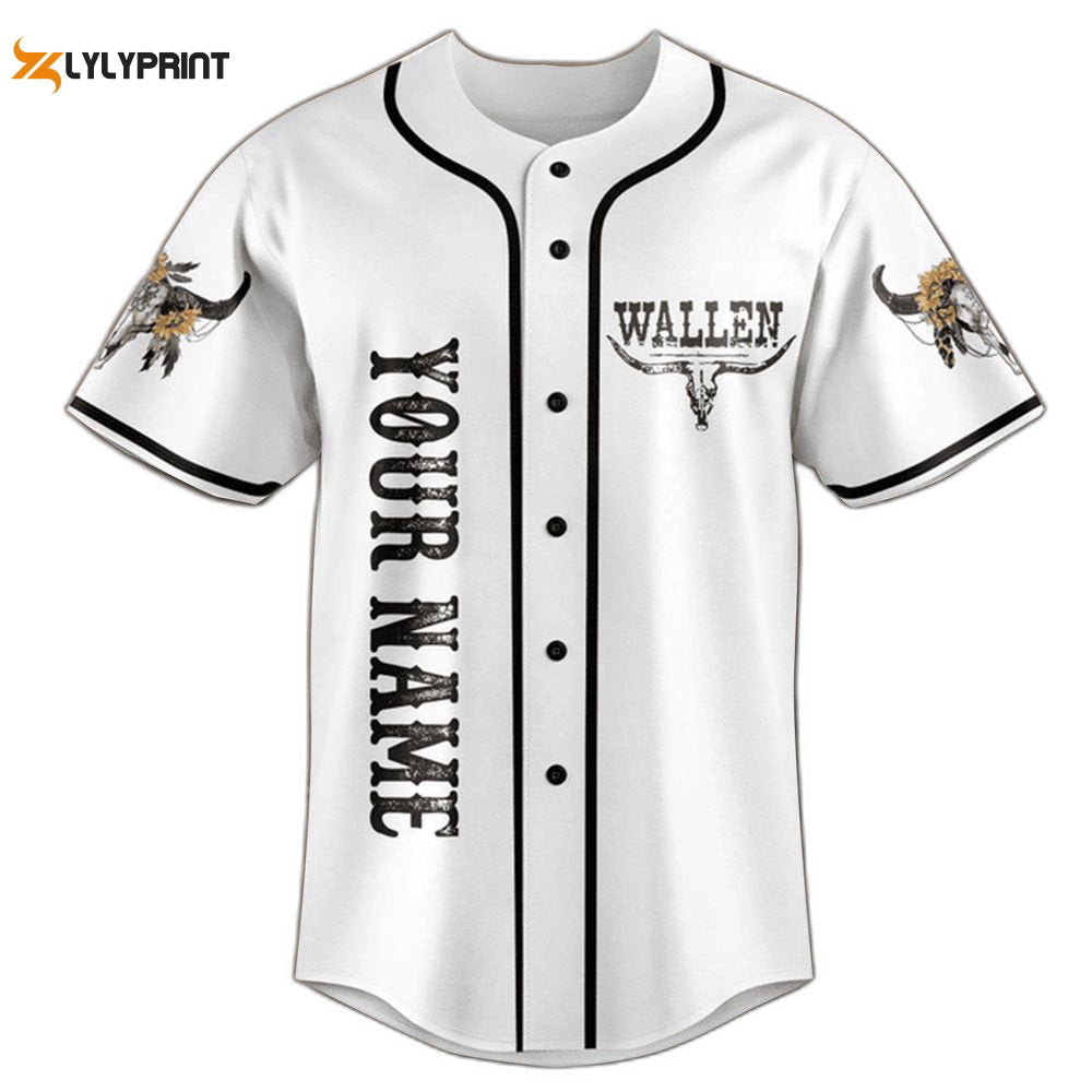 Personalized White Wallen Baseball Jersey For Men Women - lylyprint.com baseball jersey product view 1