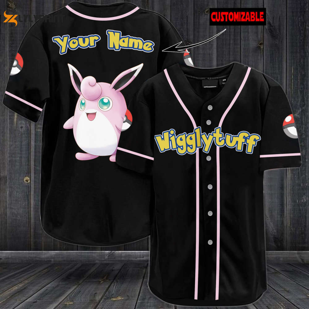 Personalized Wigglytuff Baseball Jersey - lylyprint.com baseball jersey product view 1