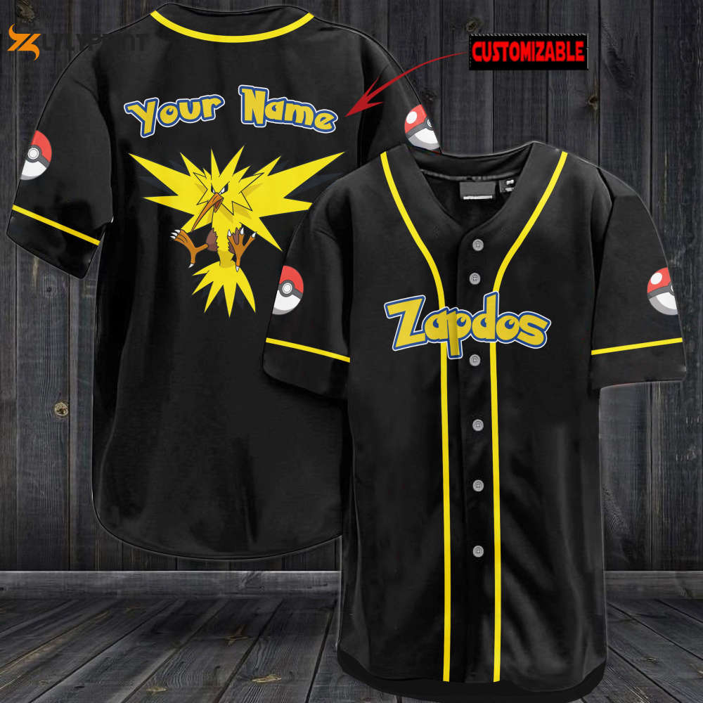 Personalized Zapdos Baseball Jersey - lylyprint.com baseball jersey product view 1