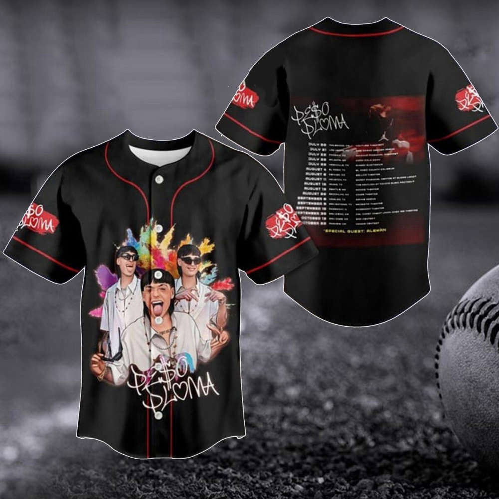 Peso Pluma Baseball Jersey & Tour Merch: Genesis 2023 Shirt Concert Tee & Fan Gift baseball jersey product view 1