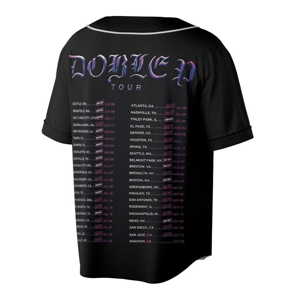 Peso Pluma Music Baseball Jersey For Men Women, Peso Pluma Doble P Tour 2023 Shirt - lylyprint.com baseball jersey product view 2