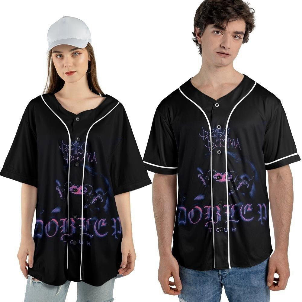 Peso Pluma Music Baseball Jersey For Men Women, Peso Pluma Doble P Tour 2023 Shirt - lylyprint.com baseball jersey product view 3