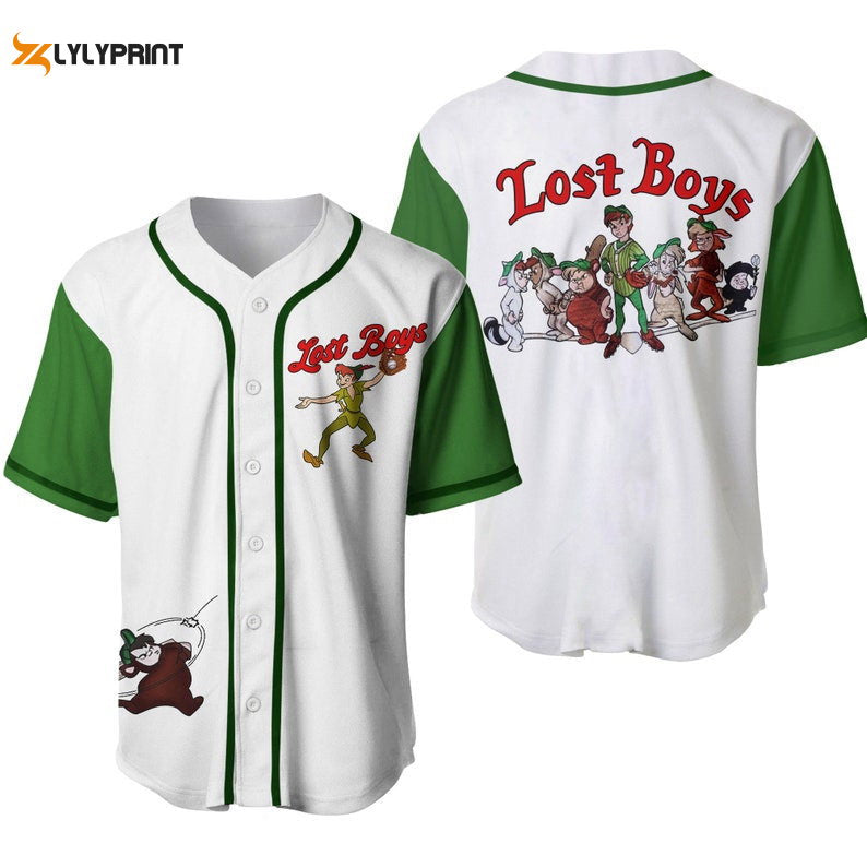 Peter Pan Lost Boys All Over Print Baseball Jersey - lylyprint.com baseball jersey product view 1