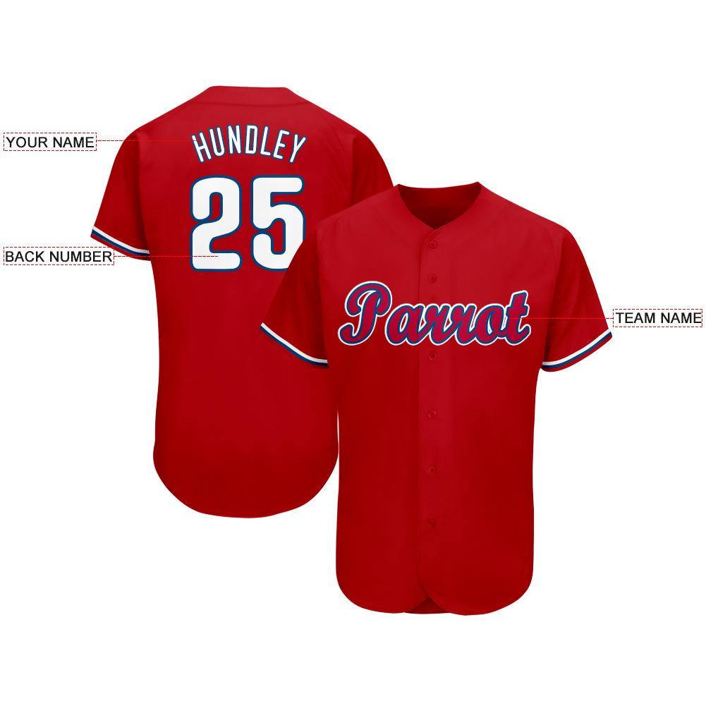 Custom Red White-Royal Baseball Jersey baseball jersey product view 4