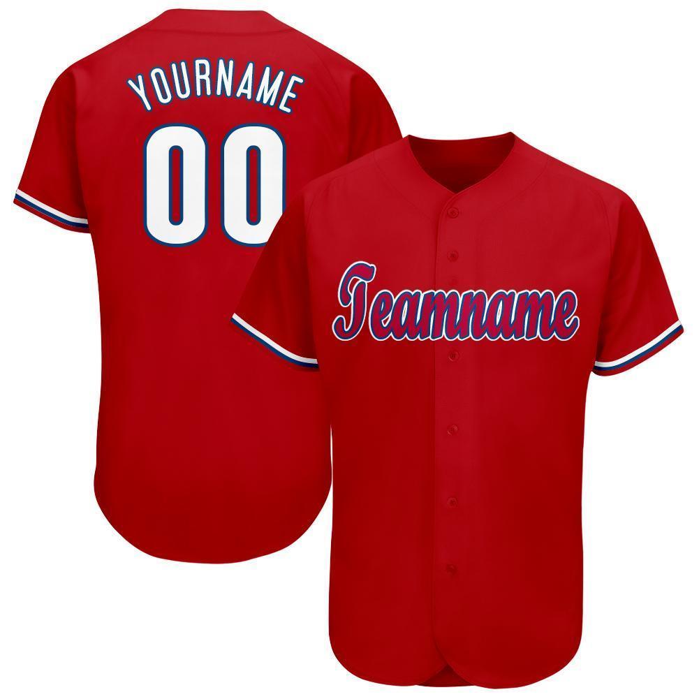 Custom Red White-Royal Baseball Jersey baseball jersey product view 1