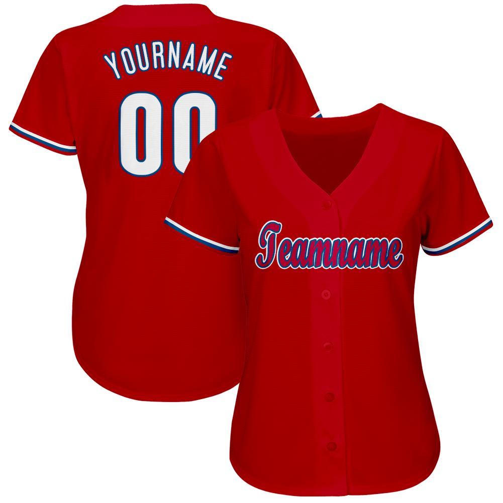 Custom Red White-Royal Baseball Jersey baseball jersey product view 3