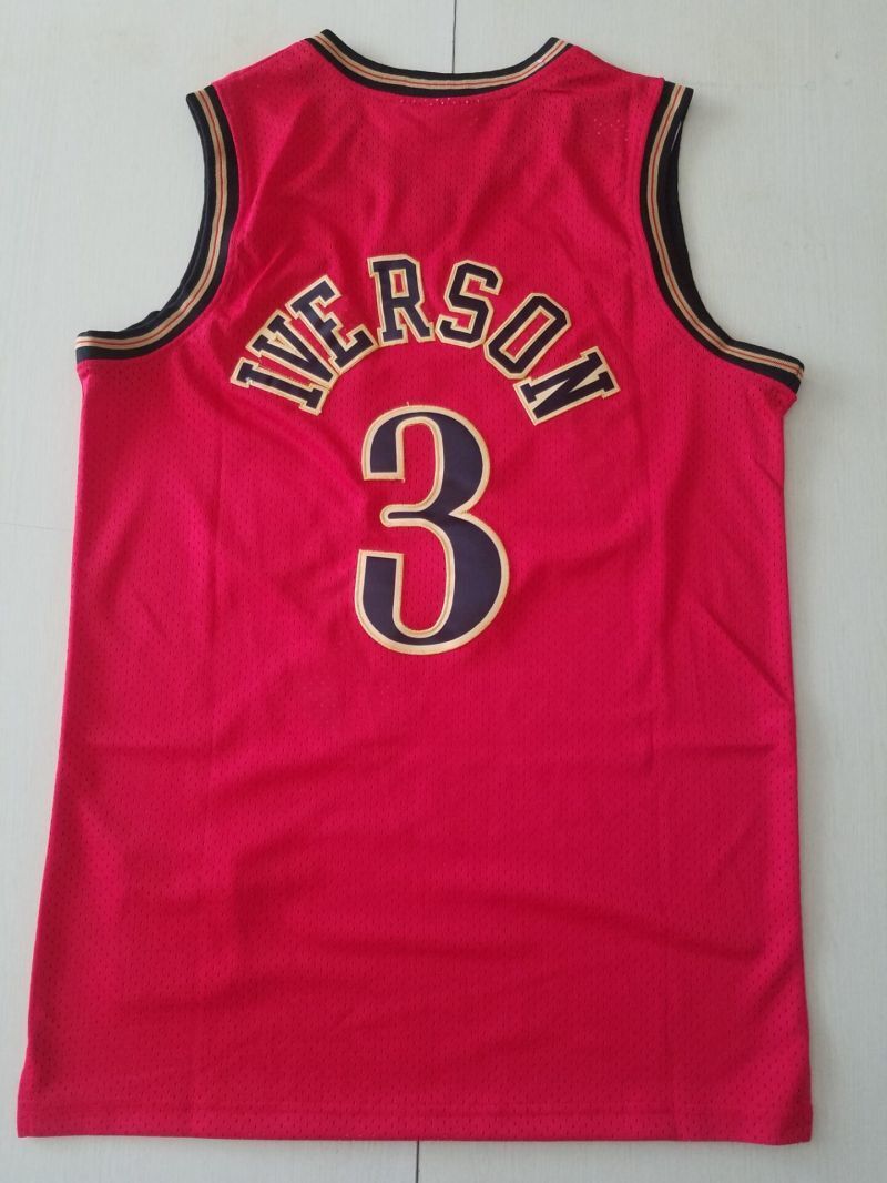 philadelphia 76ers #3 allen iverson 76 3 Retro Red Style 1 Basketball Jersey basketball jersey product view 1