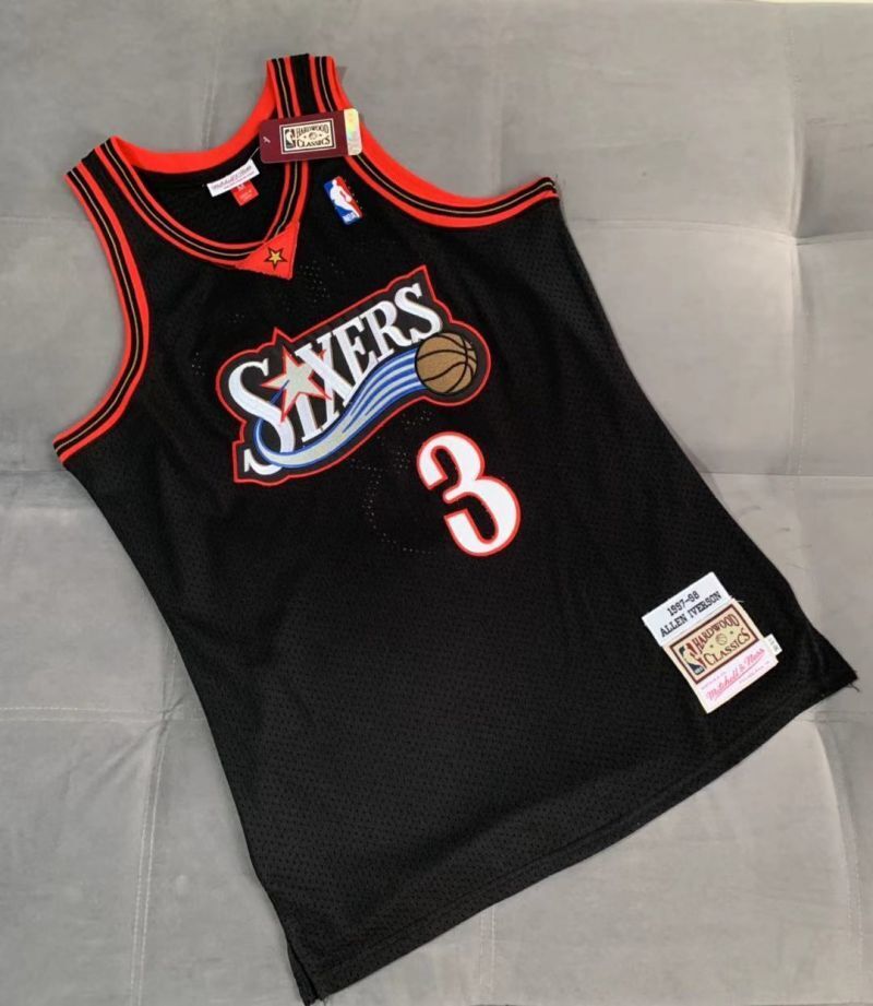 philadelphia 76ers #3 allen iverson Nets 5 # 06-07 Year au Retro mn Embroidered Jersey Style 1 basketball jersey product view 1