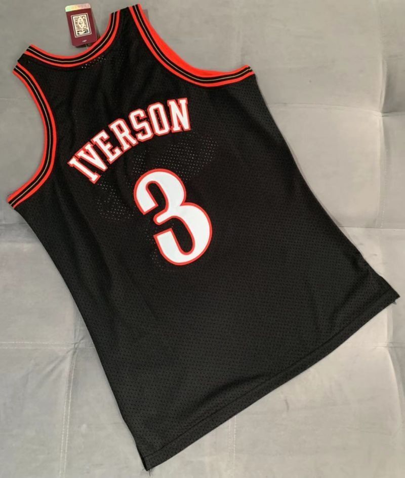 philadelphia 76ers #3 allen iverson Nets 5 # 06-07 Year au Retro mn Embroidered Jersey Style 2 basketball jersey product view 1