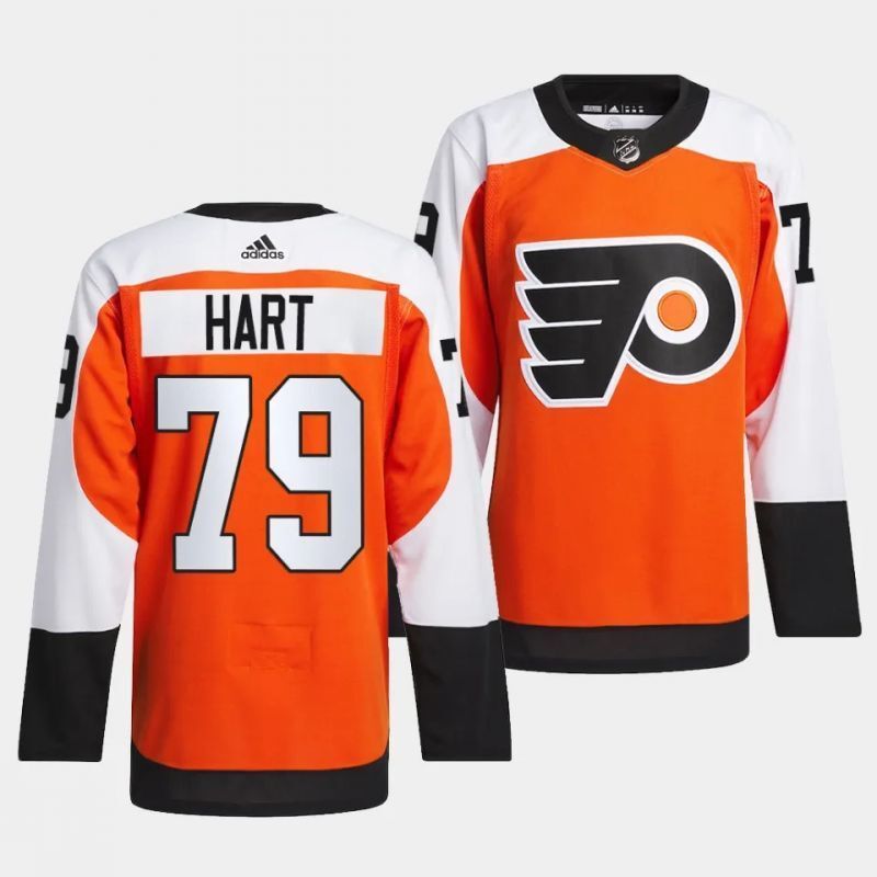 philadelphia flyers #79 carter hart 2023-24 authentic burnt orange home jersey Hockey Jersey hockey jersey product view 1