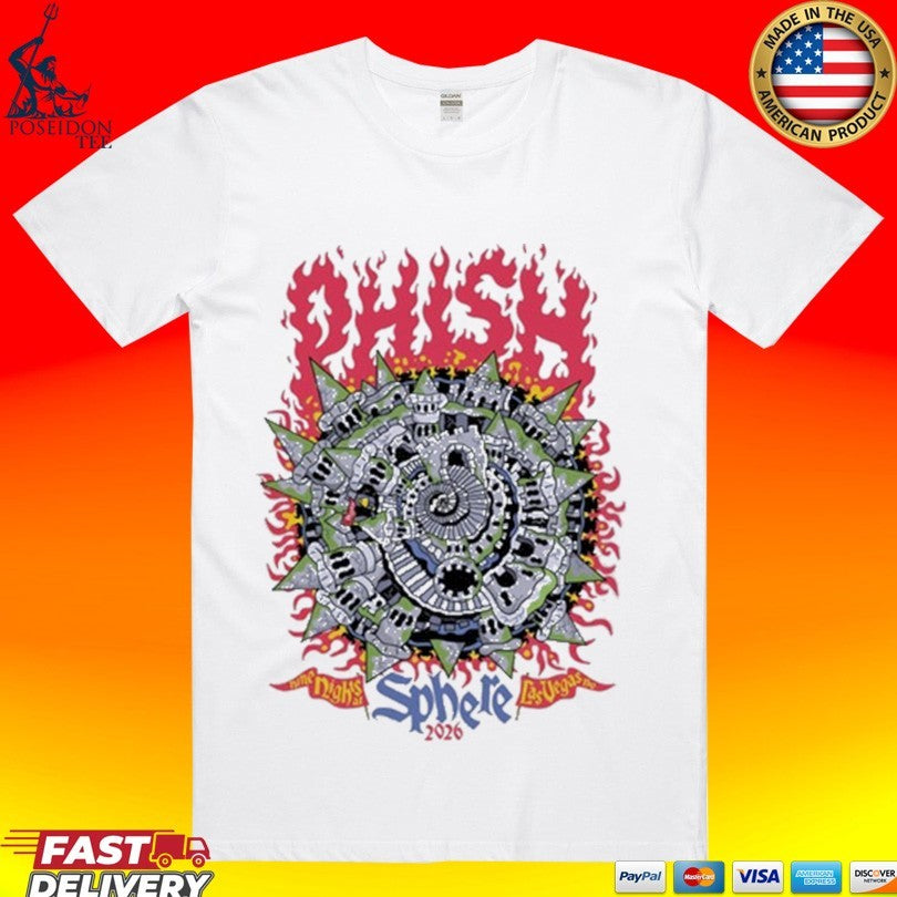 Phish Nine Night Sphere Las Vegas Nv Tour 2026 T-shirt Unisex T-shirt, Sweatshirt, Hoodie, Long Sleeve Tee - T-Shirt, Sweatshirt, Hoodie
