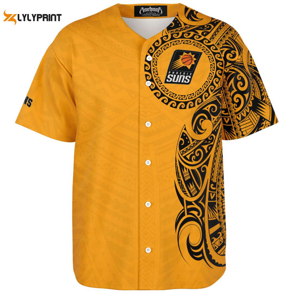 Phoenix Suns Baseball Jersey For Fans BJ0062 - lylyprint.com baseball jersey product view 1