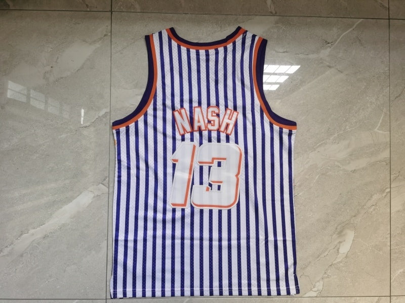 phoenix suns #13 nash throwback jersey white with stripe Style 3 Basketball Jersey basketball jersey product view 1