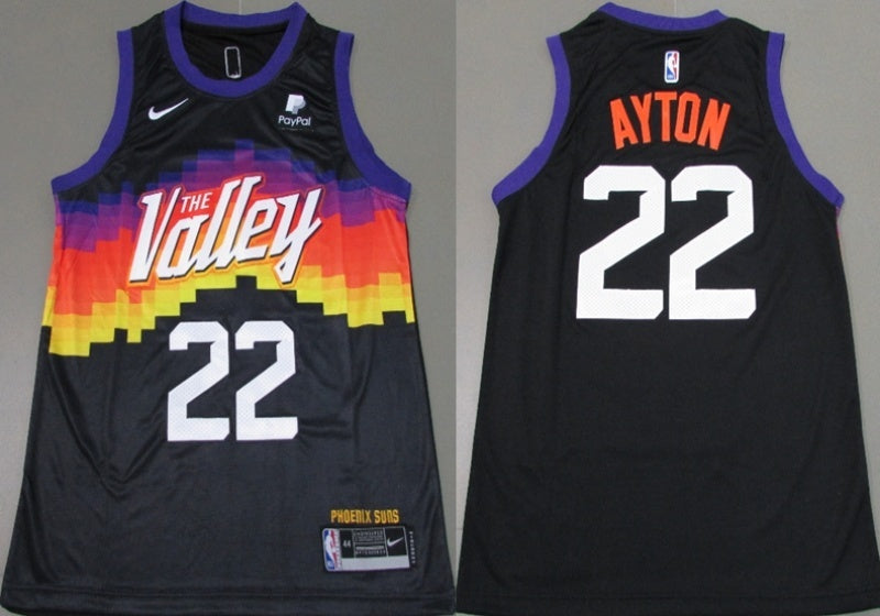 phoenix suns #22 deandre ayton Suns 22 # City Edition Black Basketball Jersey basketball jersey product view 1