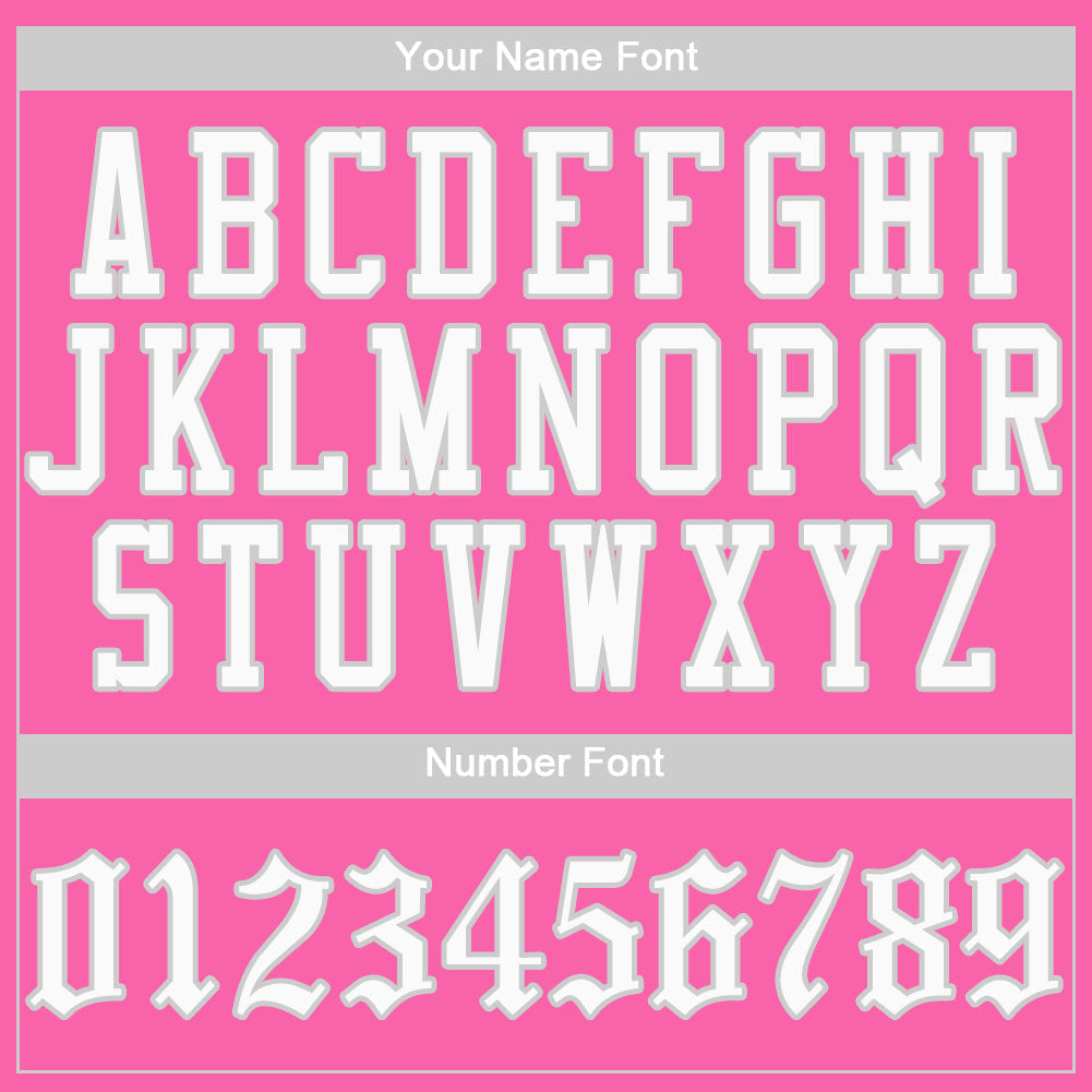 Custom Pink White-Gray Authentic Baseball Jersey baseball jersey product view 4