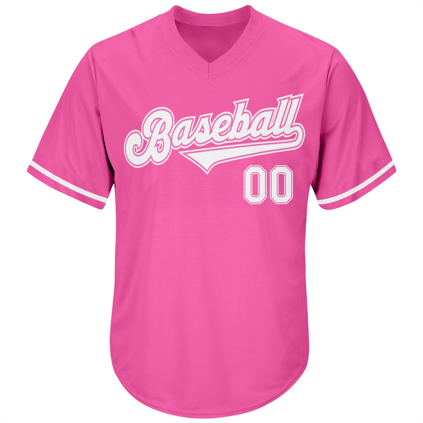 Custom Pink White-Pink Authentic Throwback Rib-Knit Baseball Jersey Shirt baseball jersey product view 2