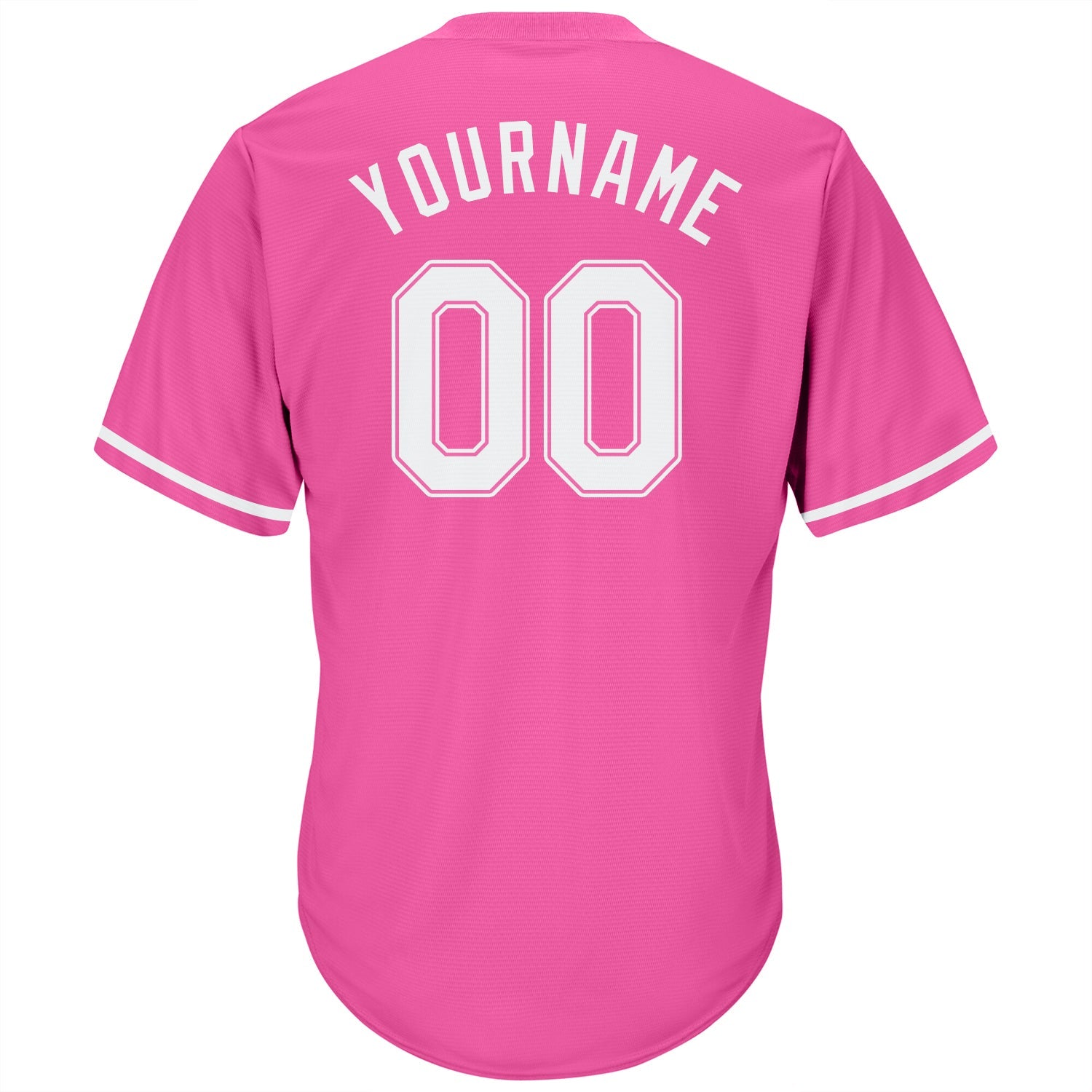 Custom Pink White-Pink Authentic Throwback Rib-Knit Baseball Jersey Shirt baseball jersey product view 3