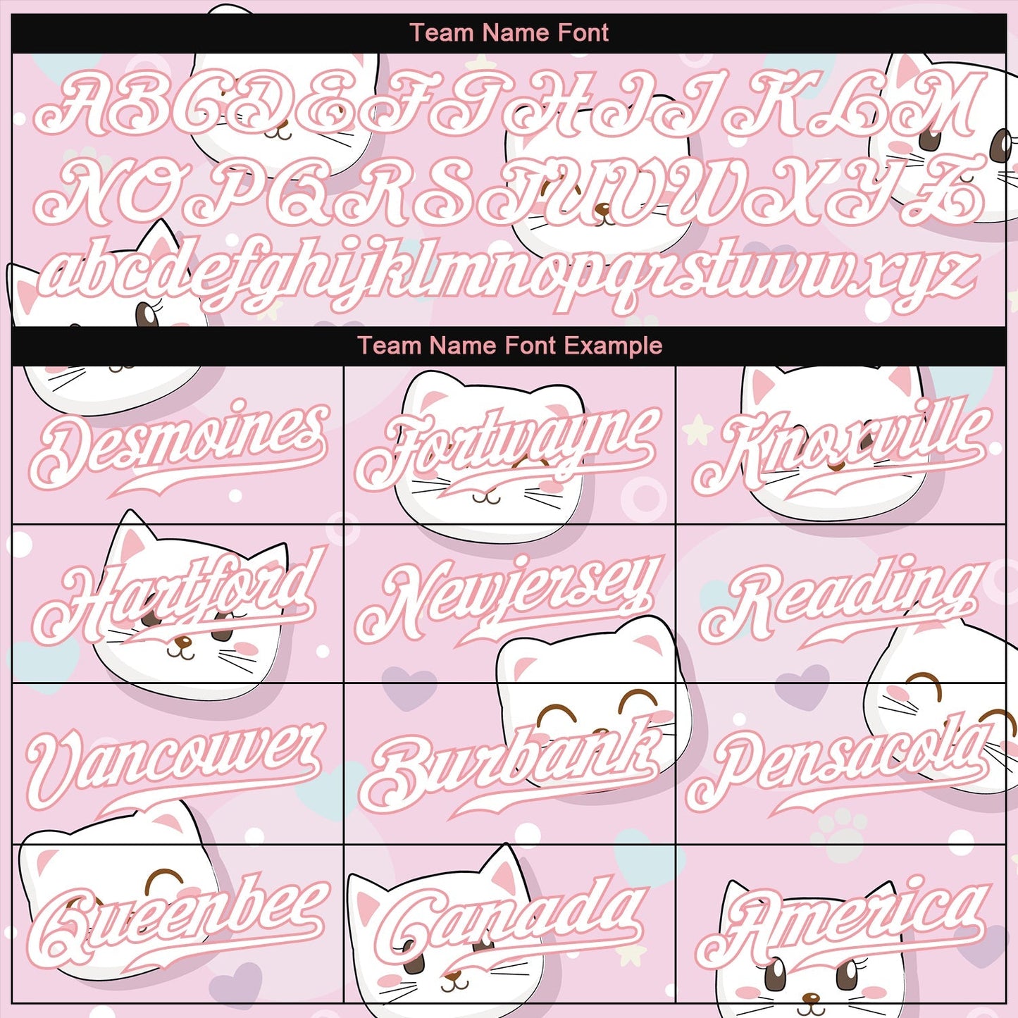 Custom Light Pink White-Light Pink 3D Pattern Design Cats Authentic Baseball Jersey baseball jersey product view 4