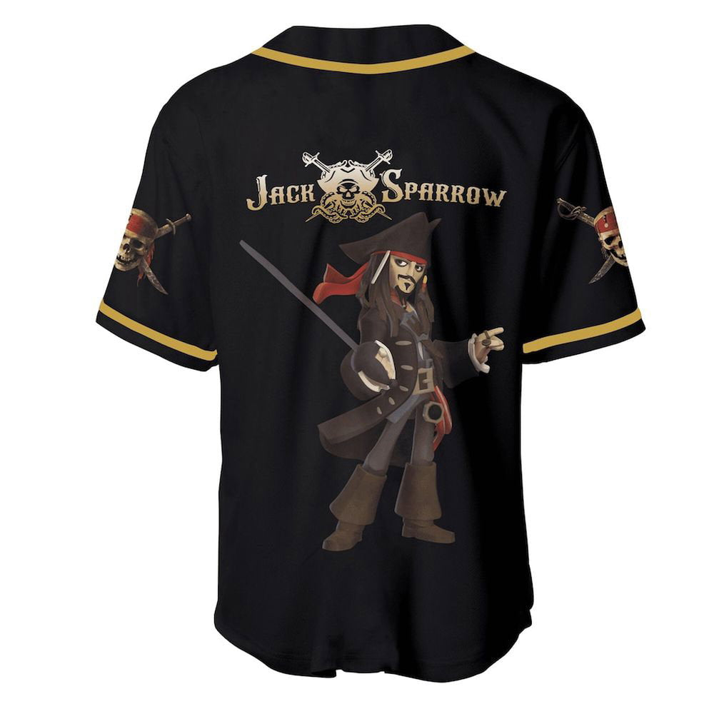Pirates of the Caribbean Skull Johnny Depp Baseball Jersey - lylyprint.com baseball jersey product view 3