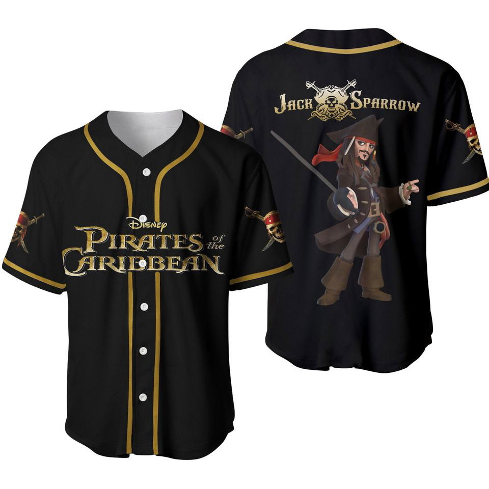 Pirates of the Caribbean Skull Johnny Depp Baseball Jersey - lylyprint.com baseball jersey product view 4