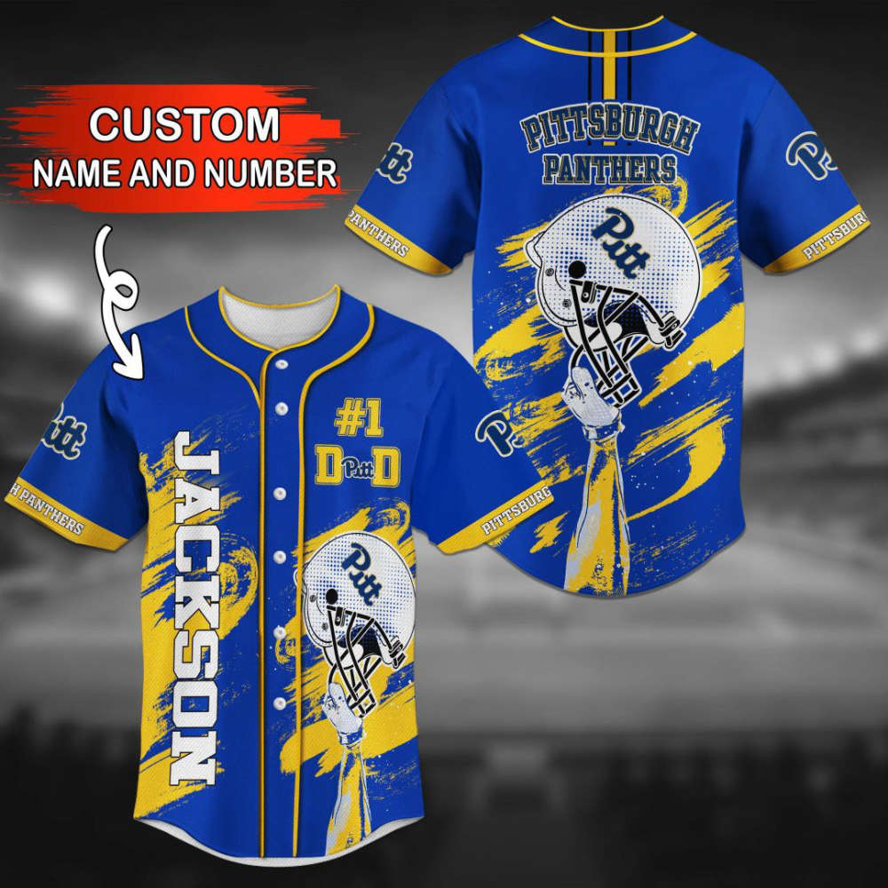 Pittsburgh Panthers Personalized Baseball Jersey - lylyprint.com baseball jersey product view 2