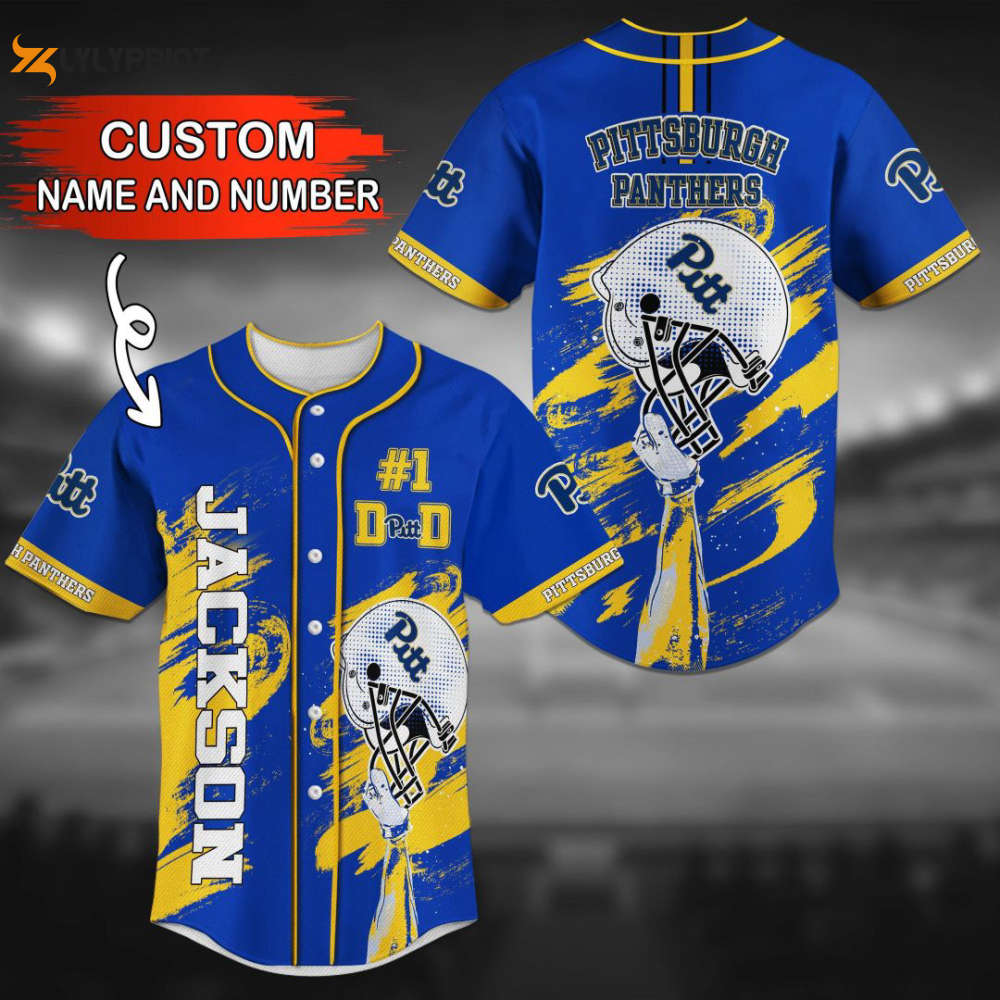 Pittsburgh Panthers Personalized Baseball Jersey - lylyprint.com baseball jersey product view 1