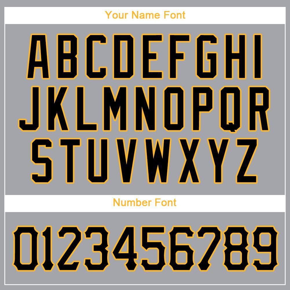Custom Gray Black-Gold Baseball Jersey baseball jersey product view 4
