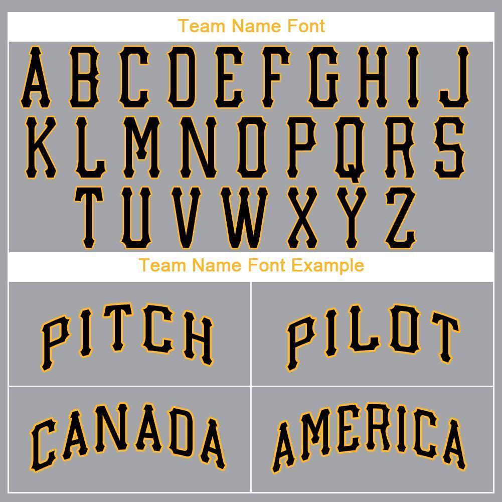 Custom Gray Black-Gold Baseball Jersey baseball jersey product view 5