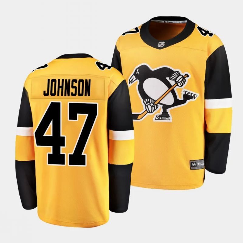 pittsburgh penguins #47 adam johnson alternate gold Hockey Jersey hockey jersey product view 1