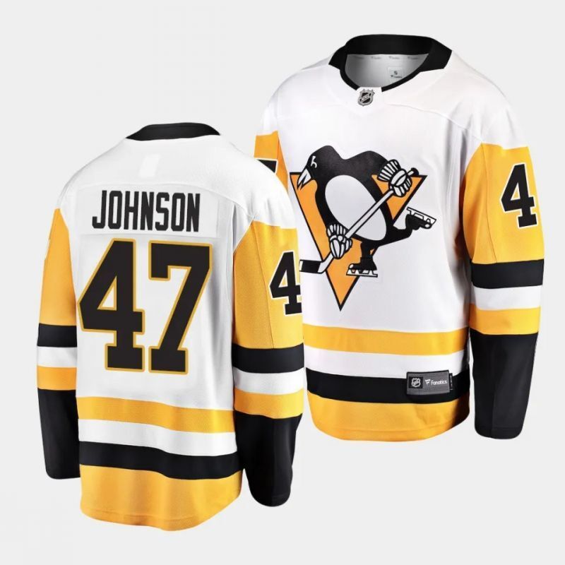 pittsburgh penguins #47 adam johnson away white Hockey Jersey hockey jersey product view 1