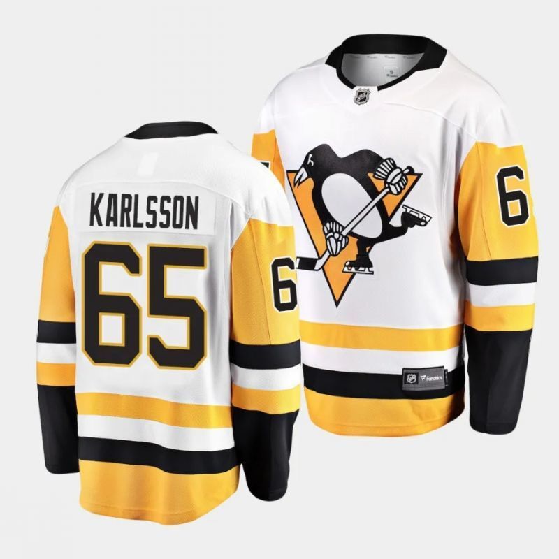 pittsburgh penguins #65 erik karlsson away white breakaway player jersey Hockey Jersey hockey jersey product view 1