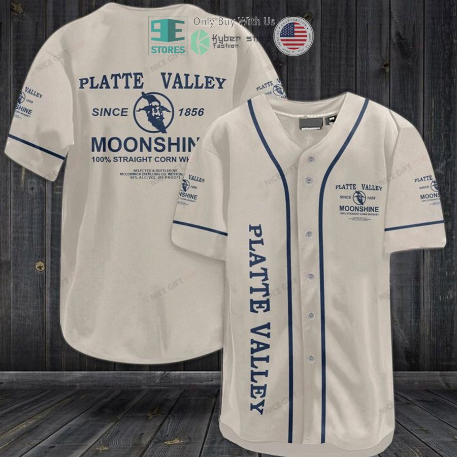 BEST Platte Valley Moonshine grey Baseball Jersey baseball jersey product view 1