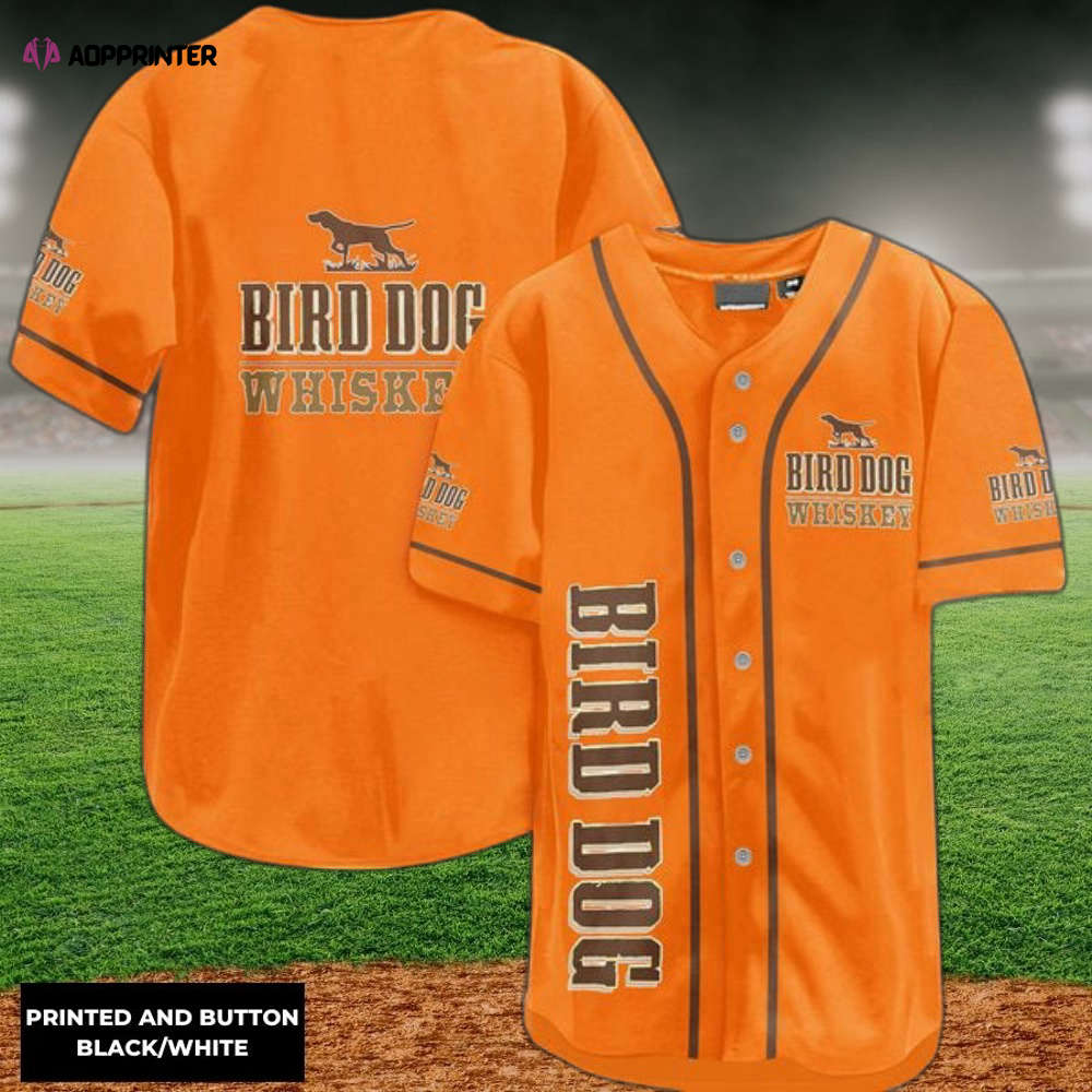 Play ball in style with our Orange Bird Dog Baseball Jersey baseball jersey product view 1