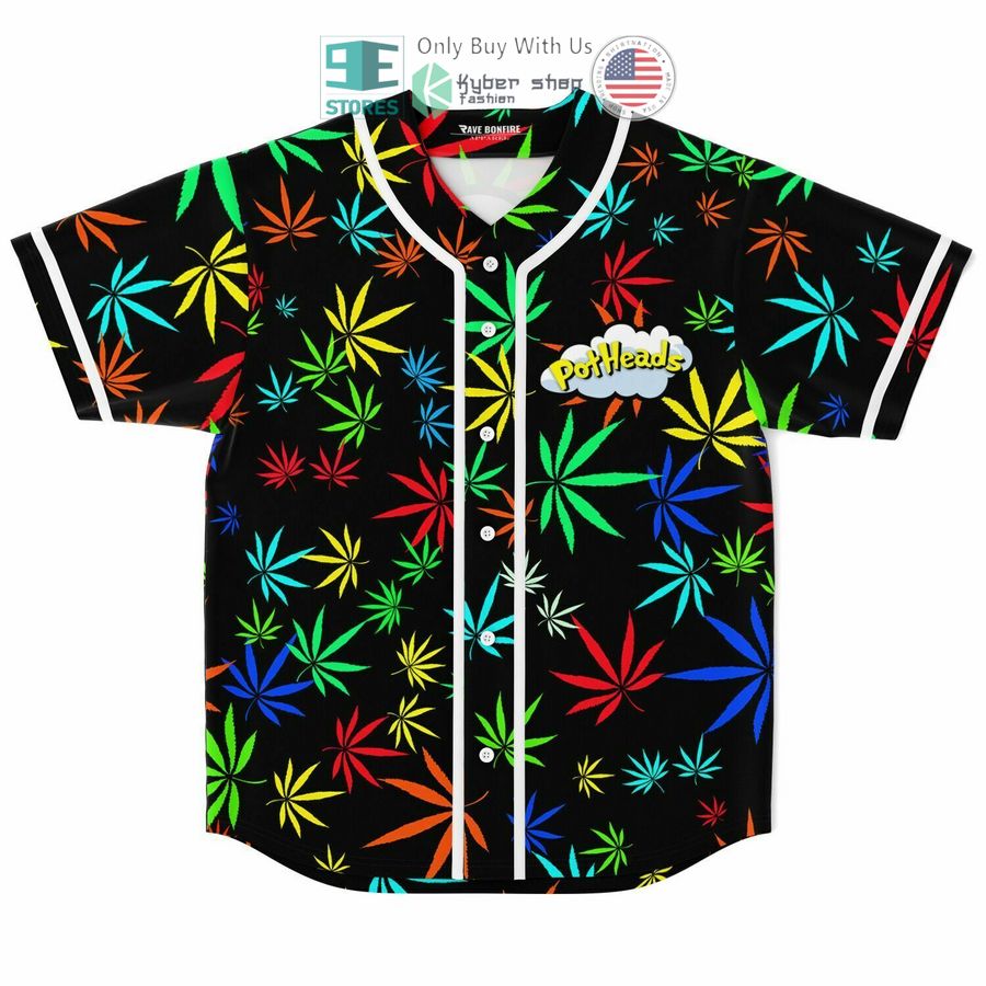 BEST Potheads multicolor cannabis Baseball Jersey baseball jersey product view 1