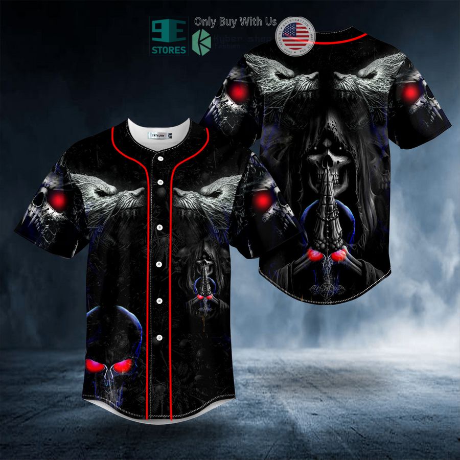 BEST Praying The Death Skull Baseball Shirt baseball jersey product view 1