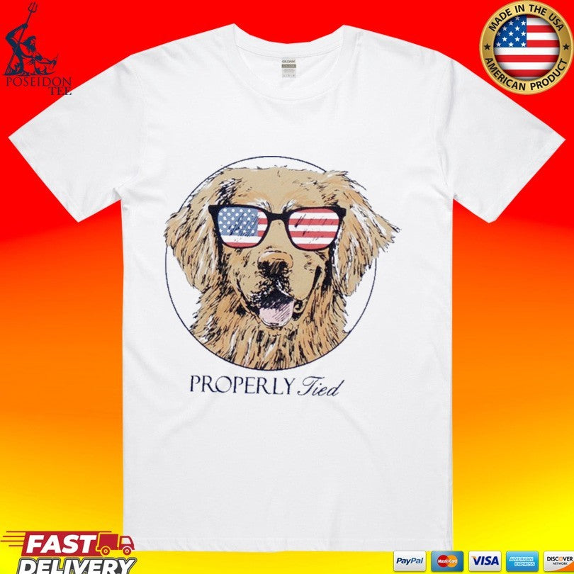 Properly Tied Patriot Dog T-shirt Unisex T-shirt, Sweatshirt, Hoodie, Long Sleeve Tee - T-Shirt, Sweatshirt, Hoodie