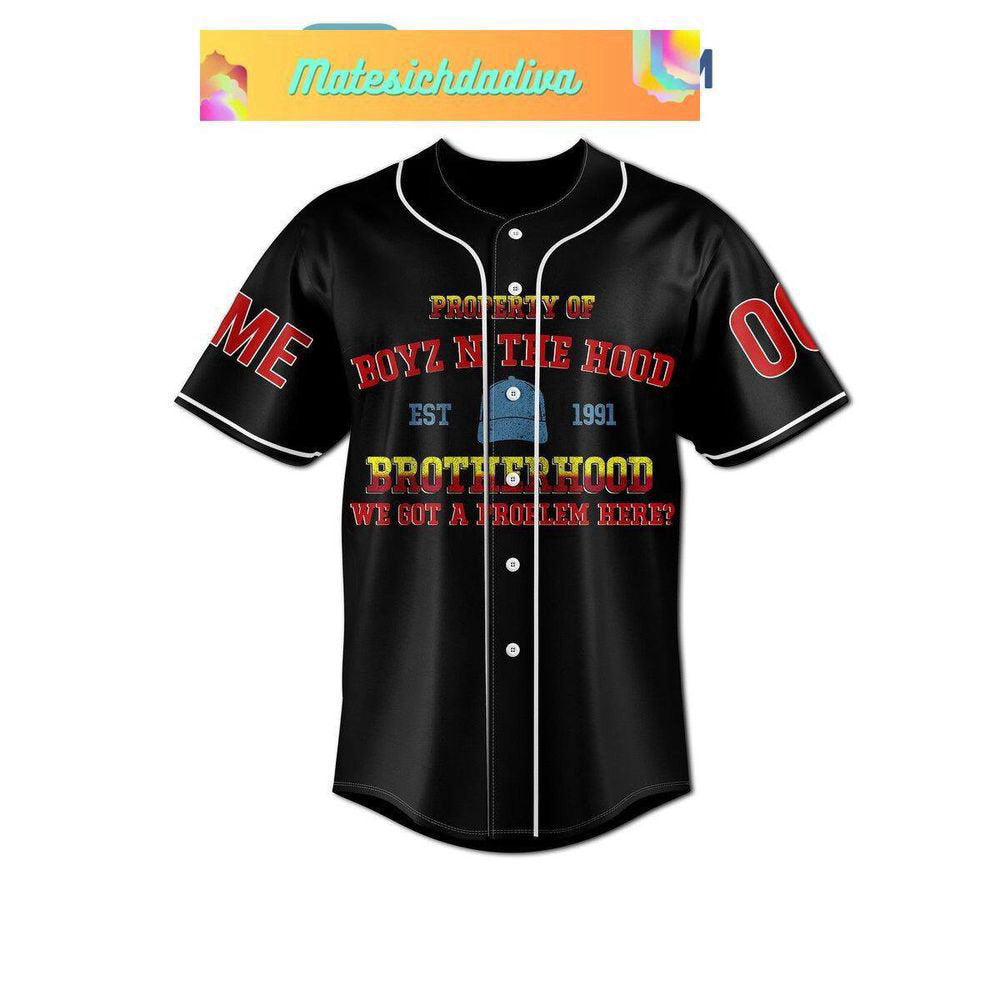 Property Of Boyz N The Hood Baseball Jersey For Men Women - lylyprint.com baseball jersey product view 3